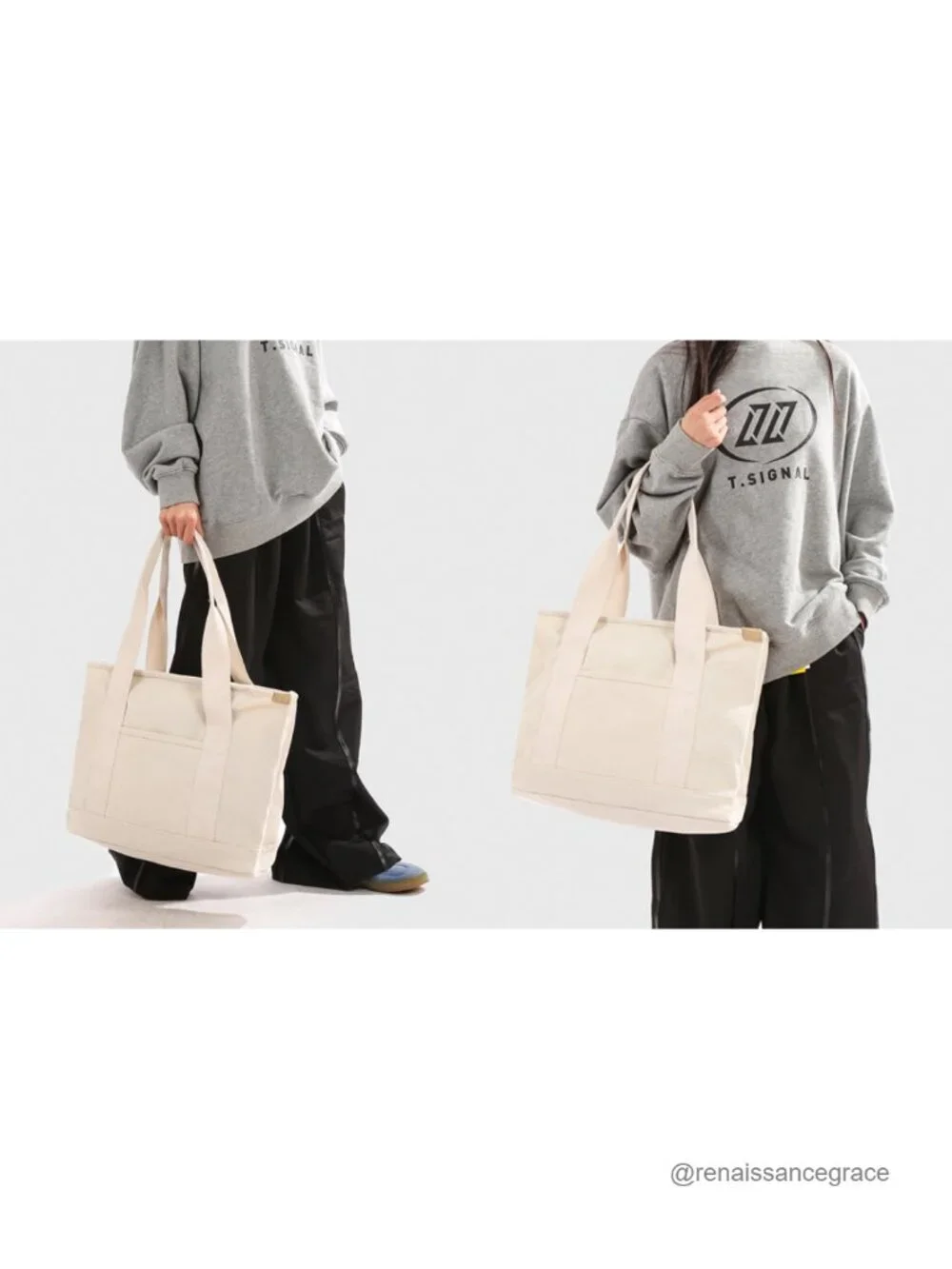 Canvas Tote Bag Women Top Handle Satchel Large Capacity Handbag Work Travel
